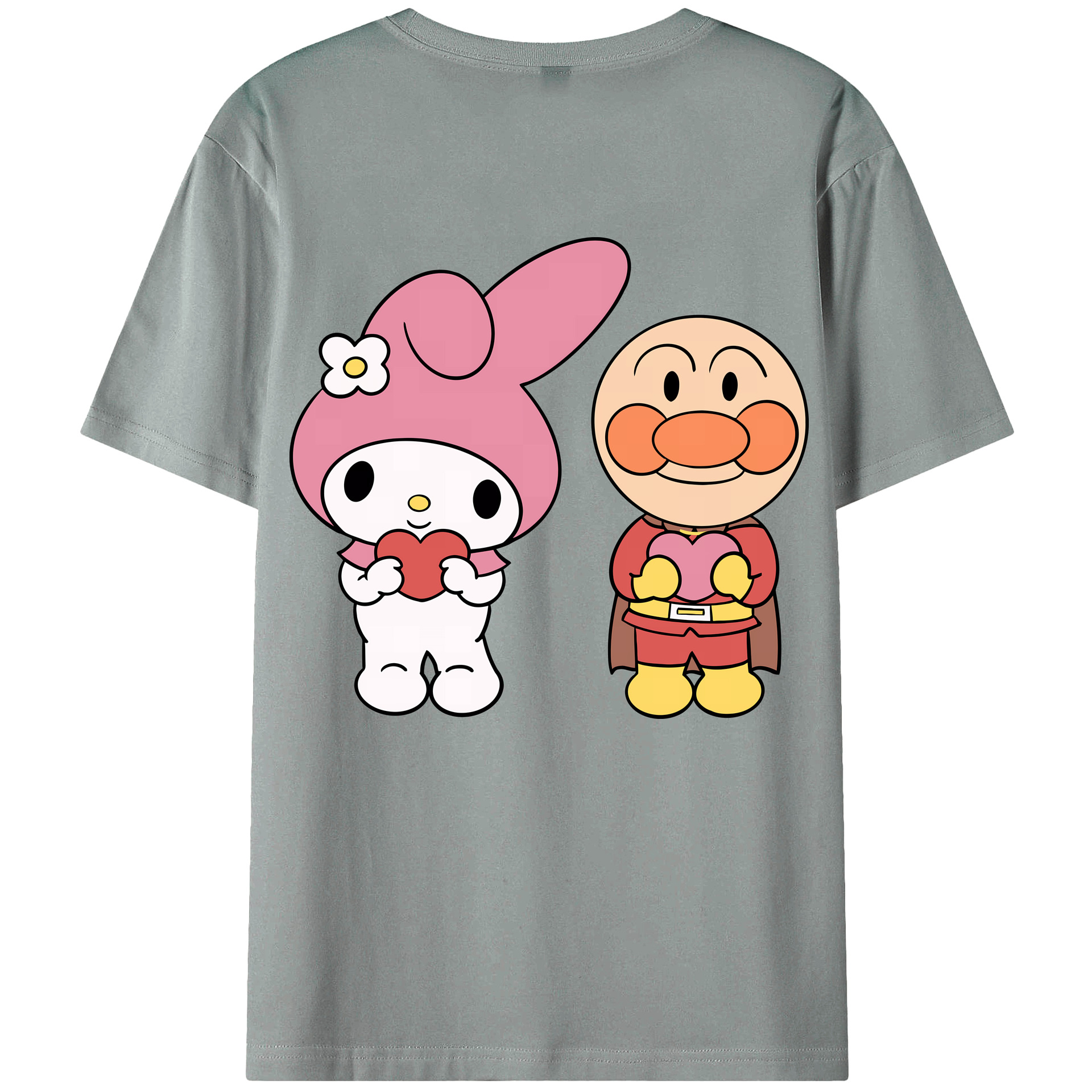 （画像用） アンパンマン Anpanman 綿100％ メンズ半袖Tシャツ（バックプリント） 通気性